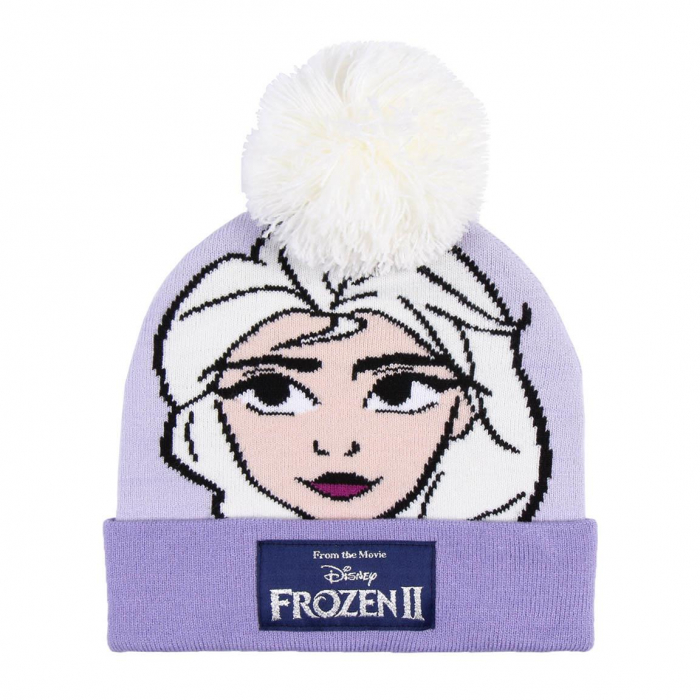 Caciulita mov calduroasa cu pompom - Frozen II