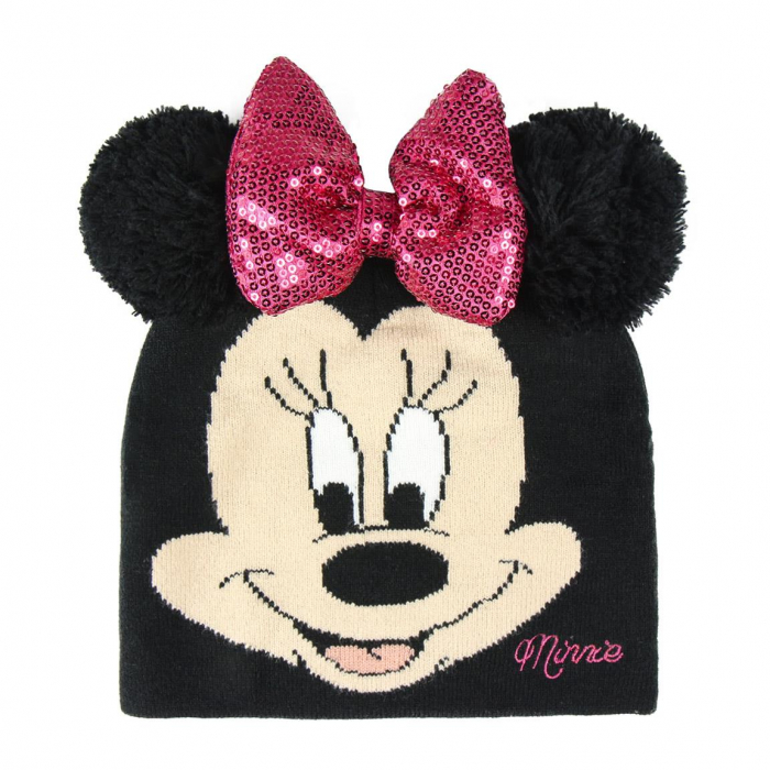 Caciulita neagra cu paiete stralucitoare - Minnie Mouse