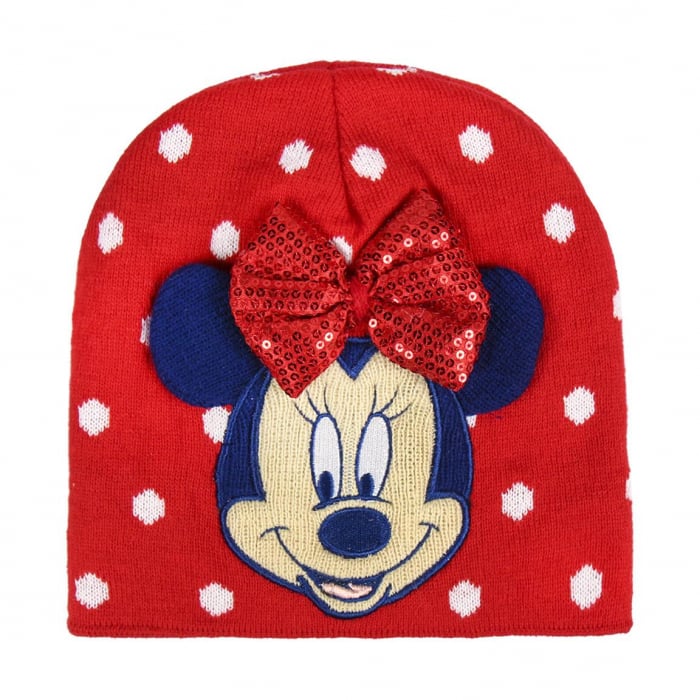 Caciulita rosie cu paiete stralucitoare - Minnie Mouse