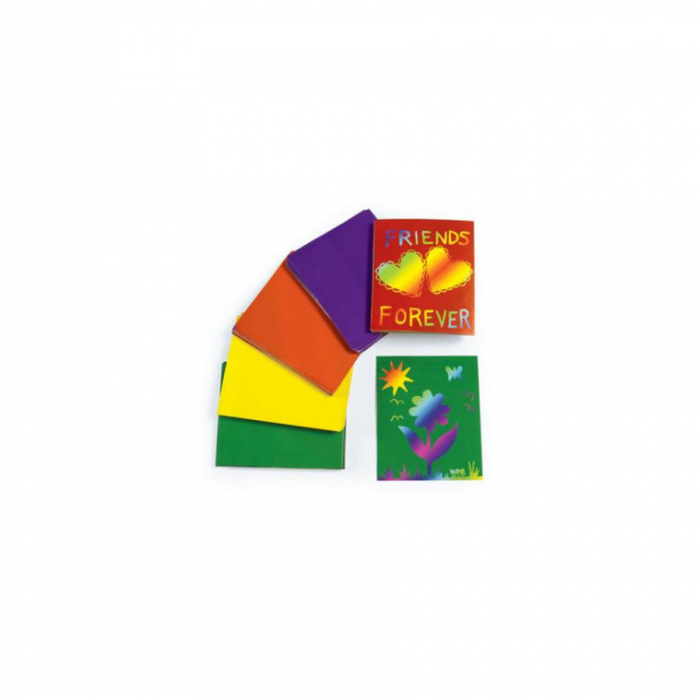 Carduri razuibile pentru scratch design, multicolore , Set de 100