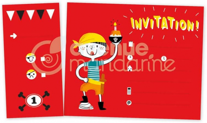 Carnetel cu 12 invitatii pentru petrecere - Pirati [2]