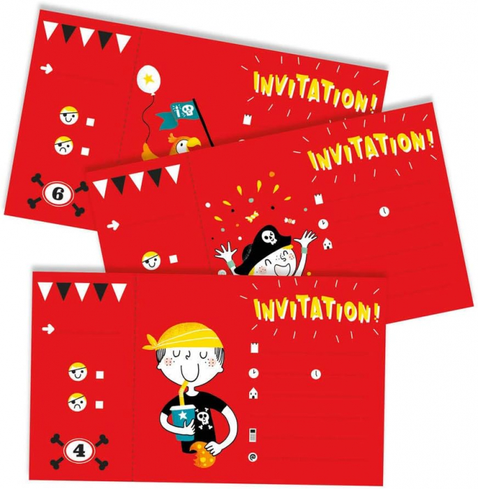 Carnetel cu 12 invitatii pentru petrecere - Pirati [3]