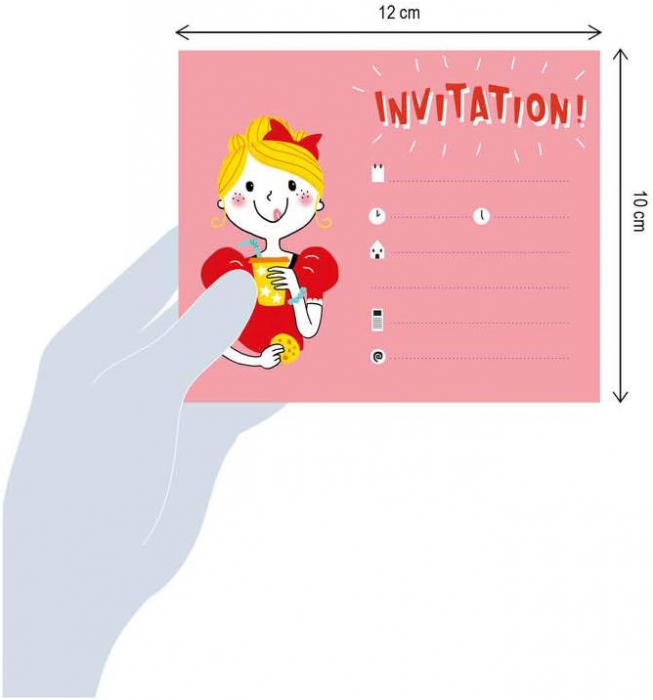 Carnetel cu 12 invitatii pentru petrecere - Printese [4]