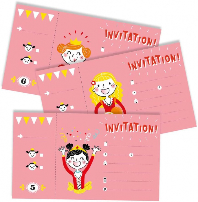 Carnetel cu 12 invitatii pentru petrecere - Printese [3]