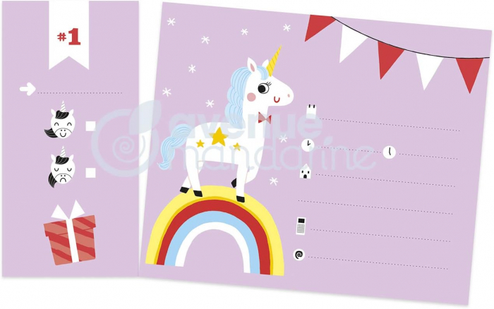 Carnetel cu 12 invitatii pentru petrecere - Unicorni [2]