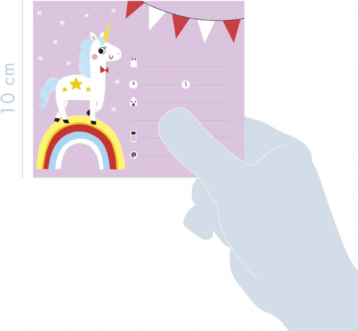Carnetel cu 12 invitatii pentru petrecere - Unicorni [4]