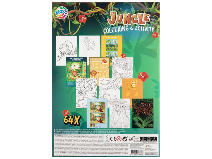 Carte de colorat cu activități - Animale din junglă [2]