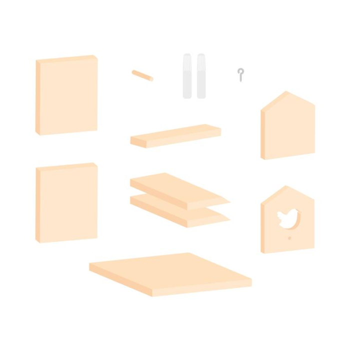 Căsuță pentru păsări, de asamblat și decorat, 13 x 14 x 16 cm [2]