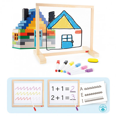 Fereastra magica pentru desen cu 6 markere colorate si guma de sters, 33 x 28 cm [2]