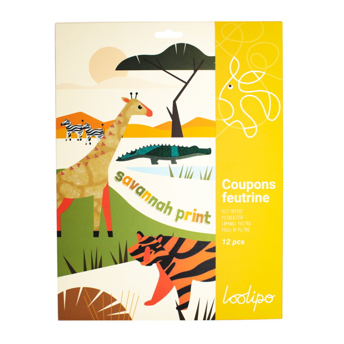 Fetru imprimat colorat - 12 modele, 24 x 30 cm - Animal print [4]