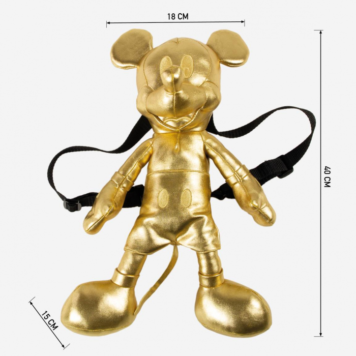Ghiozdan 2 in 1, pentru gradinita si joaca - Mickey Mouse auriu [2]