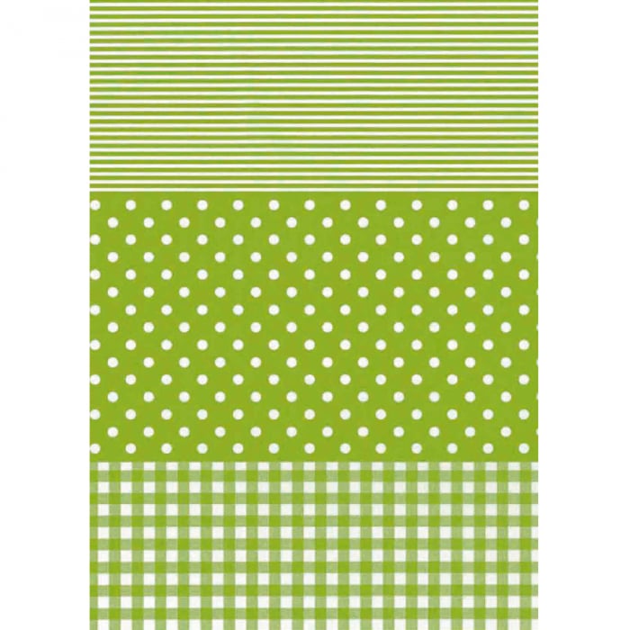 Hartie decopatch- Verde - buline dungi