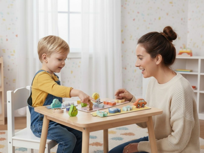 Joc 2 în 1 montessori - Atinge, ghicește și potrivește [2]