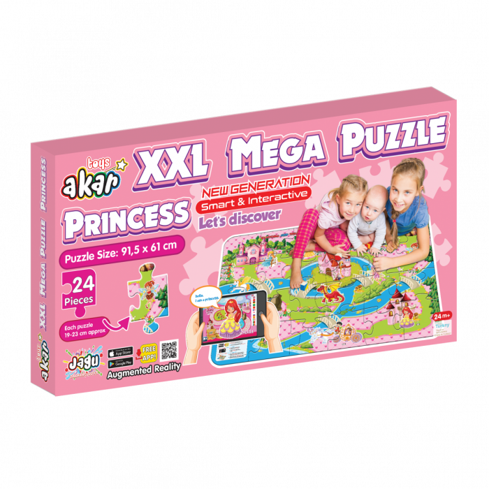 Joc cu realitate augmentata - Mega puzzle urias cu 24 de piese. Taramul printeselor [2]