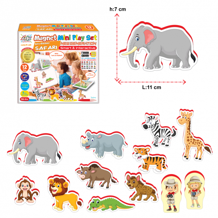 Joc cu realitate augmentata - Set de 12 magneti. Safari [2]