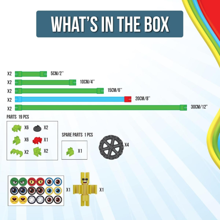 Joc de construcție cu 34 de piese flexibile - Mașinuța Bendy Buggy [2]