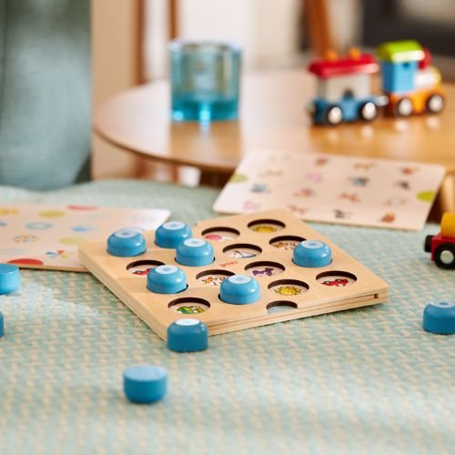 Joc de memorie cu 20 de piese din lemn - Animale și simboluri [3]