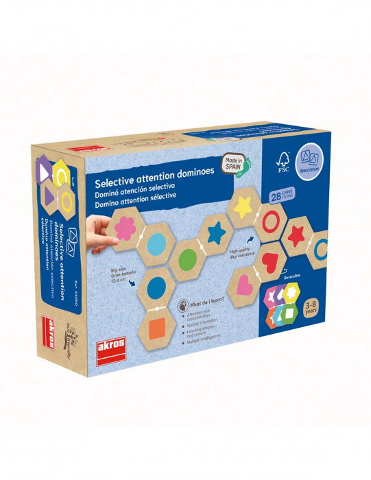 Joc domino cu 28 de carduri reversibile si 15 jetoane - Forme si culori [3]