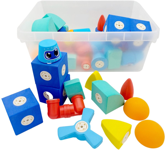 Joc STEM cu 60 de piese moi cu magnet - [2]