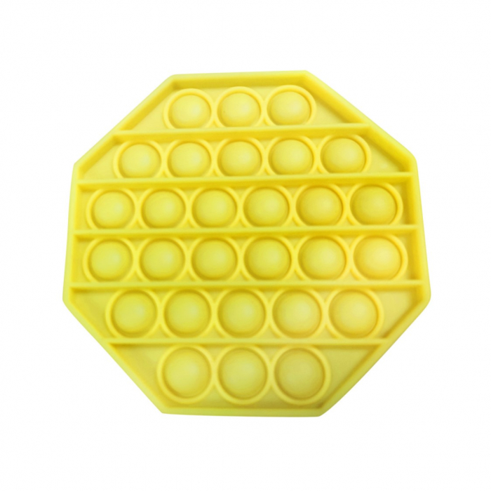 Jucarie senzoriala antistress- Pop-it galben, 13 cm
