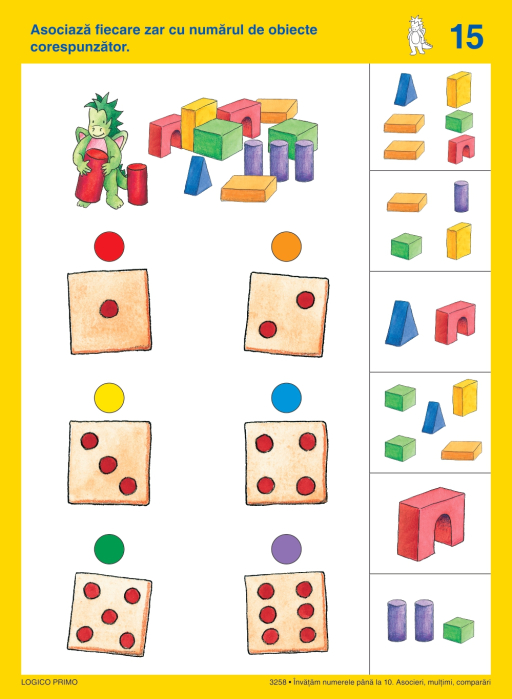 LOGICO PRIMO  -Mapă Numerele până la 10. Asocieri, mulțimi, comparări (5+) [2]
