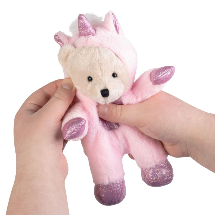 Mini-jucărie din pluș - Ursuleț-Unicorn roz  [2]