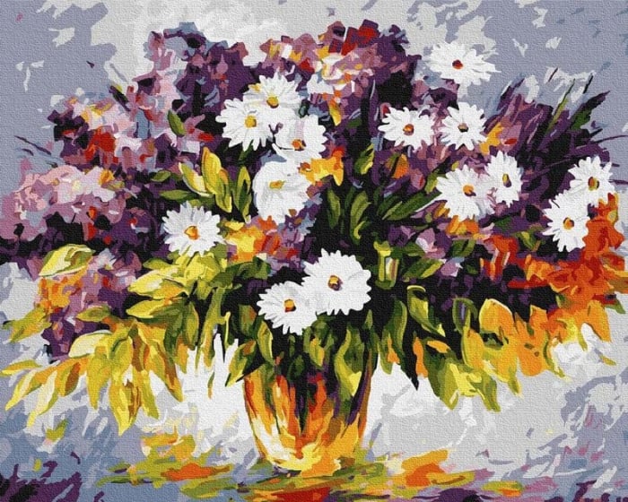 Pictura pe numere -Buchet de flori salbatice, 40 x 50 cm