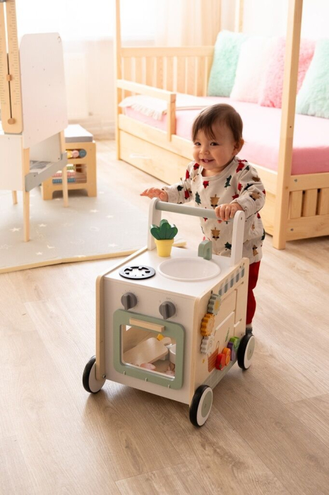 Premergător din lemn 2 în 1 - Bucătărie cu activități [2]