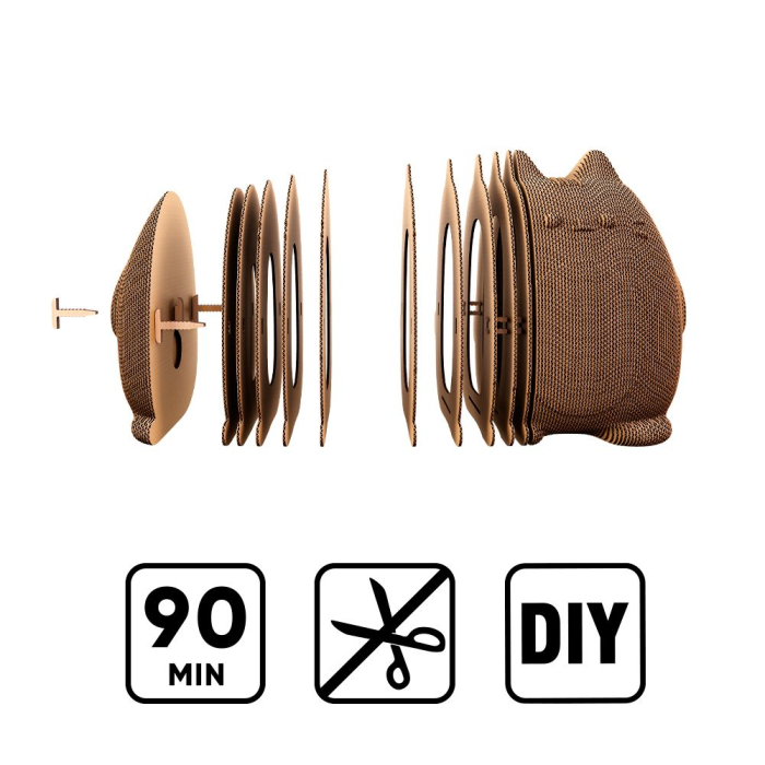 Puzzle 3D din carton - Pușculiță în formă de pisică [3]