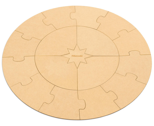 Puzzle circular necompletat cu 17 piese din lemn - Soarele, anotimpurile și lunile anului [2]