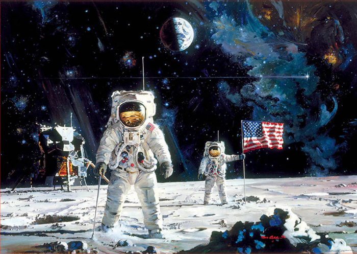 Puzzle cu 1000 de piese - Primii oameni pe Luna, Robert McCall [2]