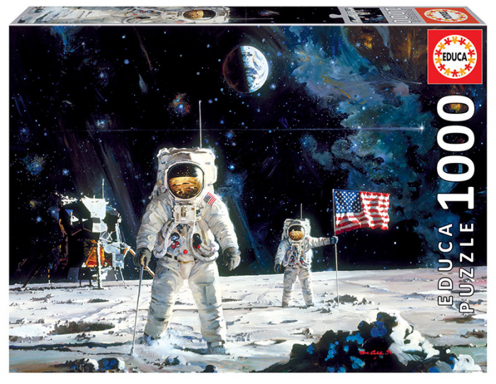 Puzzle cu 1000 de piese - Primii oameni pe Luna, Robert McCall