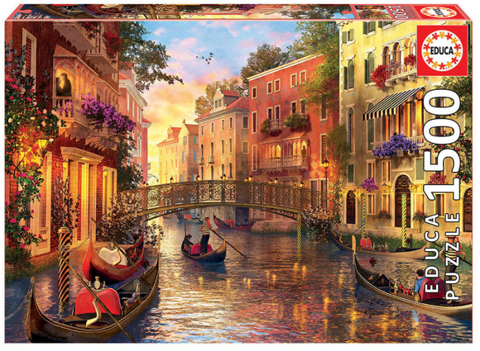 Puzzle cu 1500 de piese - Apus de soare in Venetia