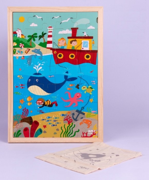 Puzzle cu 28 de piese din lemn - Oceanul [3]