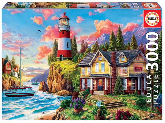 Puzzle cu 3000 de piese - Farul de langa ocean