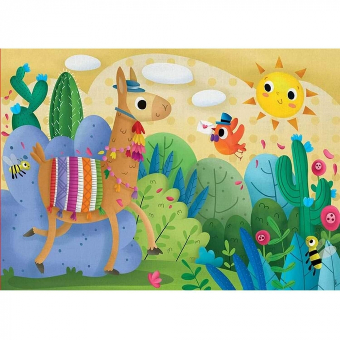 Puzzle cu 48 de piese intr-o mini cutie tip cub - Lama [2]