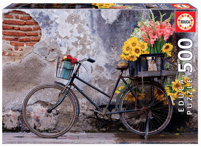 Puzzle cu 500 de piese - Bicicleta cu flori