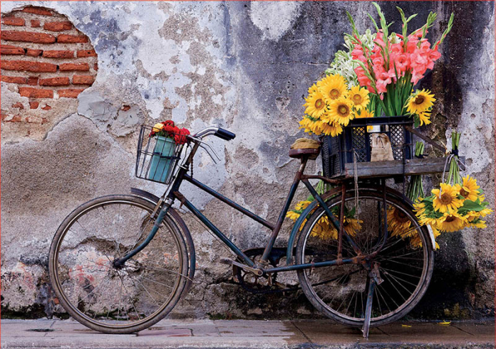 Puzzle cu 500 de piese - Bicicletă cu flori [2]