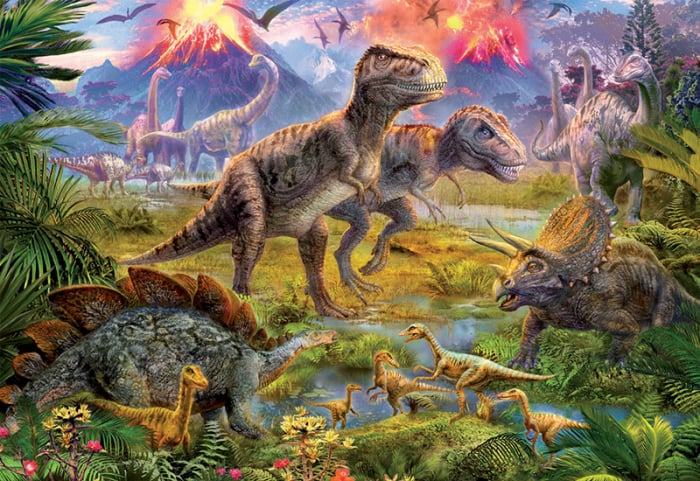 Puzzle cu 500 de piese - intalnirea dinozaurilor