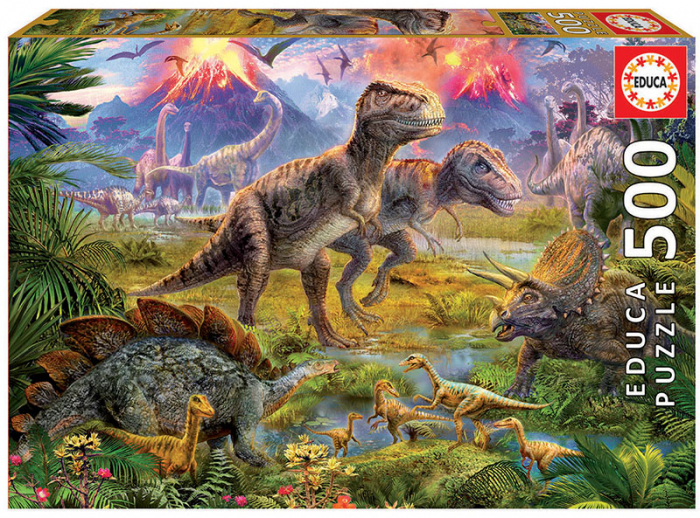 Puzzle cu 500 de piese - intalnirea dinozaurilor [2]