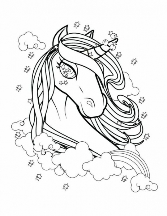 Puzzle de colorat cu 100 de piese - Unicorni [2]