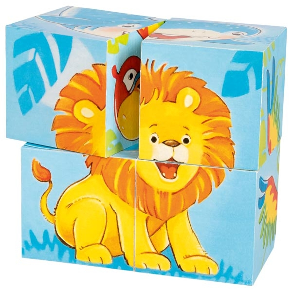 Puzzle din 4 cuburi de lemn - Animale salbatice [6]