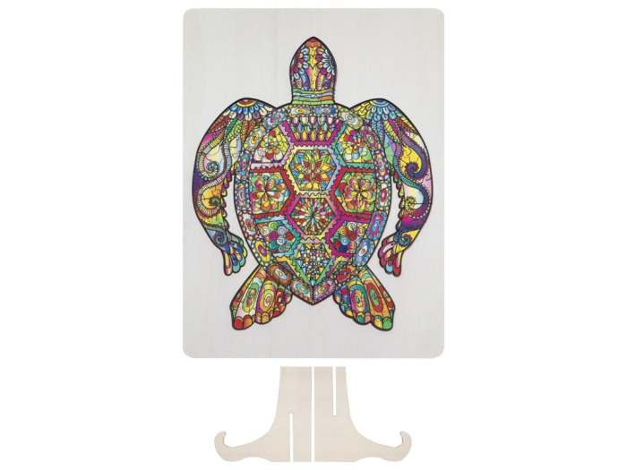 Puzzle din lemn cu 132 de piese în forme deosebite - Broască țestoasă  [4]