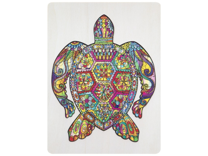 Puzzle din lemn cu 132 de piese în forme deosebite - Broască țestoasă  [3]