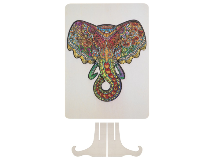 Puzzle din lemn cu 132 de piese în forme deosebite - Elefant  [3]