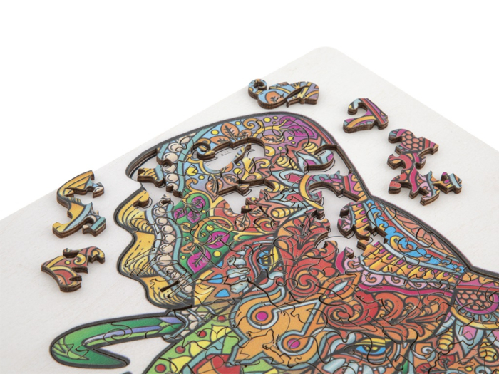 Puzzle din lemn cu 132 de piese în forme deosebite - Elefant  [2]