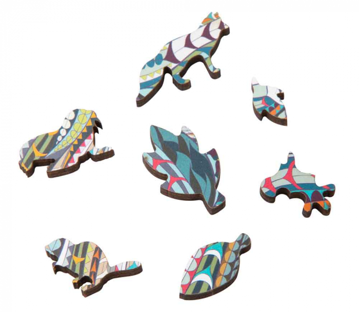 Puzzle din lemn cu 137 de piese în forme deosebite - Elefant [3]