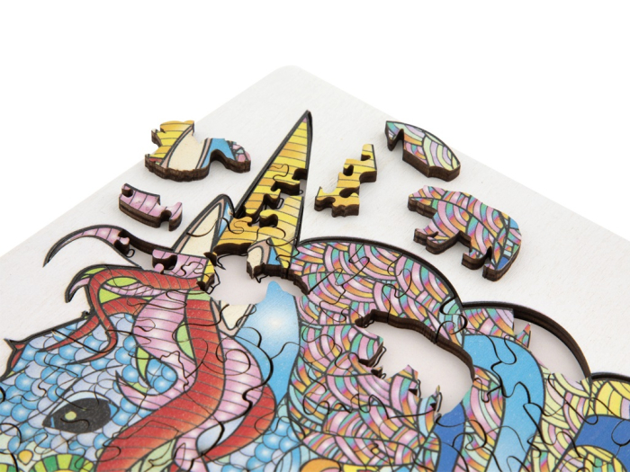 
Puzzle din lemn cu 137 de piese în forme deosebite - Unicorn  [2]