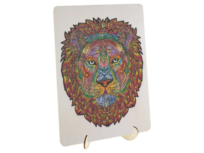 Puzzle din lemn cu 140 de piese în forme deosebite - Leu  [5]