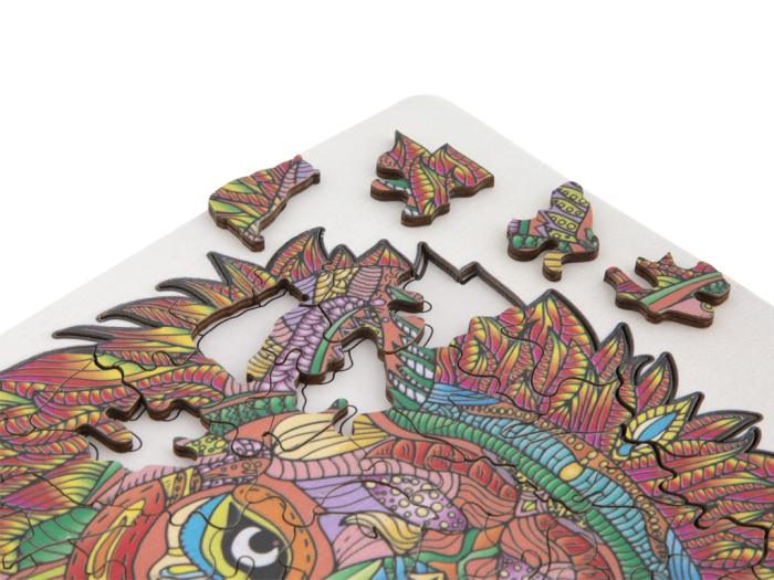 Puzzle din lemn cu 140 de piese în forme deosebite - Leu  [2]